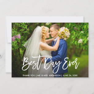 モダンブラシ最高のスプの日結婚の写真 サンキューカード