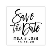 モダンブラシ結婚式 日付保存 セルフインキングスタンプ (デザイン)
