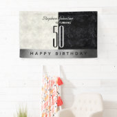モダンブラックの50歳の誕生日パーティー 横断幕 (インサイチュ)