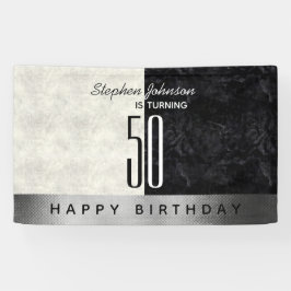 モダンブラックの50歳の誕生日パーティー 横断幕