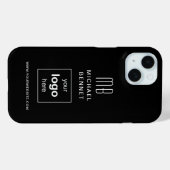 モダンブラックアンドホワイトカスタムロゴビジネス Case-Mate iPhoneケース (裏面 (横))