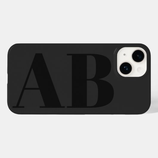 モダンブラックイニシャルミニマルモダン Case-Mate iPhoneケース (裏面 (横))