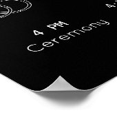 モダンブラックウェディングプログラムタイムライン ポスター (角)