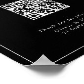 モダンブラックウェディングQRコード席次表ポスター ポスター (角)