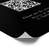 モダンブラックウェディングQRコード席次表ポスター ポスター (角)