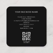 モダンブラックカスタムロゴとQRコードスクエア名刺 スクエア名刺 (裏面)