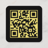 モダンブラックカスタムロゴとQRコード スクエア名刺 (裏面)