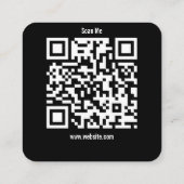 モダンブラックカスタムロゴとQRコード スクエア名刺 (裏面)