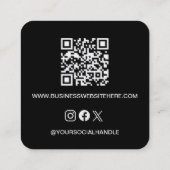 モダンブラックカスタムロゴ ビジネスカード QRコード (裏面)