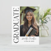 モダンブラックカスタム卒業フォトパーティー 招待状 (スタンド正面)