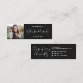 モダンブラッククラス卒業写真ネームカード コーリングカード (正面/裏面)