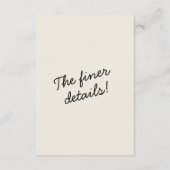 モダンブラッククリお洒落ームレトロ結婚詳細 エンクロージャーカード (裏面)