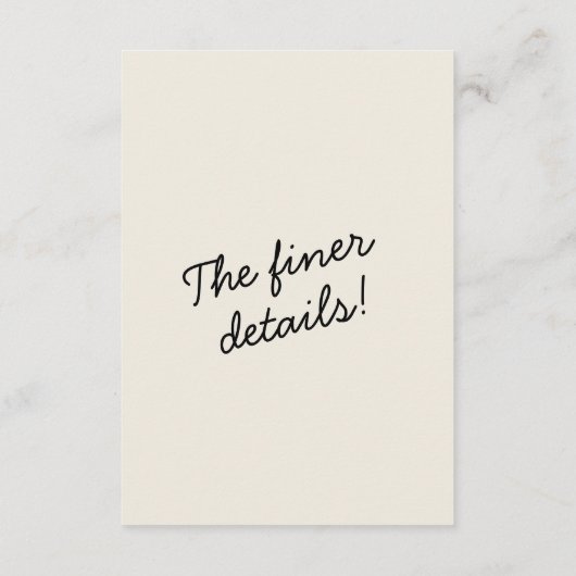 モダンブラッククリお洒落ームレトロ結婚詳細 エンクロージャーカード (裏面)