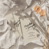 モダンブラッククリームレトロスお洒落クリッ結婚プ 招待状