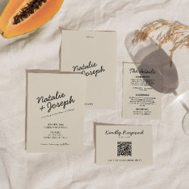 モダンブラッククリームレトロスお洒落クリッ結婚プ 招待状