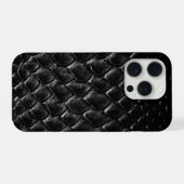 モダンブラッククロコダイル iPhoneケース (裏面横)