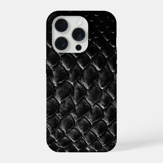 モダンブラッククロコダイル iPhoneケース (裏面)