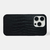 モダンブラッククロコダイル iPhoneケース (裏面横)