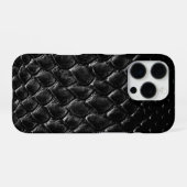 モダンブラッククロコダイル iPhoneケース (裏面横)
