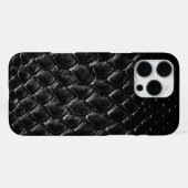 モダンブラッククロコダイル iPhoneケース (裏面横)