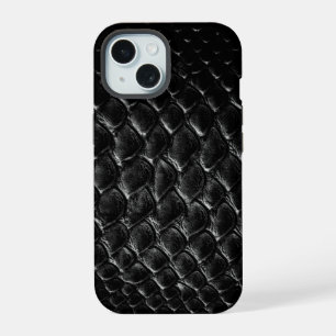 モダンブラッククロコダイル iPhone 15ケース