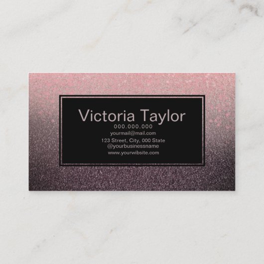 モダンブラックグリッターシックグラデーション 名刺 (裏面)