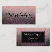 モダンブラックグリッターシックグラデーション 名刺 (正面/裏面)