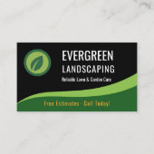 モダンブラックグリーン造園ロ気にーン 名刺 (正面)