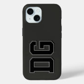 モダンブラックグレー モノグラムイニシャル Case-Mate iPhoneケース (裏面)