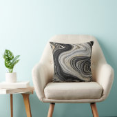 モダンブラックグレー&金ゴールドアガテジェムストーン クッション (椅子)