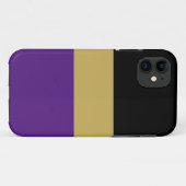 モダンブラックゴールデン王室のブラウン紫ストライプ色 Case-Mate iPhoneケース (裏面(横))