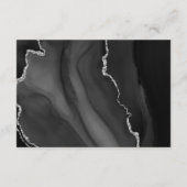 モダンブラックゴールドアゲートの結婚式の披露宴 エンクロージャーカード (裏面)