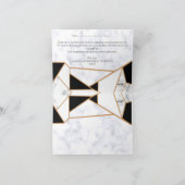 モダンブラックゴールドアブストラクト ホワイト大理石 サンキューカード (内部)