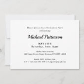 モダンブラックゴールドスクリプト写真 卒業パーティー 招待状 (裏面)