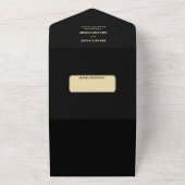 モダンブラックゴールドフォトオーバーレイウェディング オールインワン招待状 (外側)