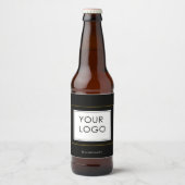 モダンブラックゴールドフレームカンパニービジネスロゴ ビールラベル (正面)