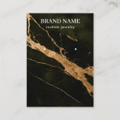 モダンブラックゴールドマーブルジュエリー ディスカード 名刺 (正面)