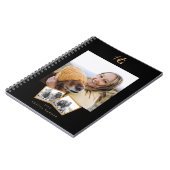 モダンブラックゴールドモノグラム ノートブック (左側)