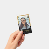 モダンブラックゴールド社員写真会社ロゴ バッジ (手持ち)