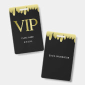 モダンブラックゴールドVIPパス バッジ (正面＆裏面)