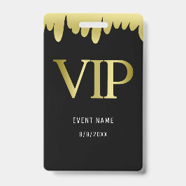 モダンブラックゴールドVIPパス バッジ