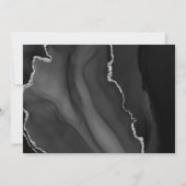 モダンブラックシルバーアゲートウェディング 招待状 (裏面)