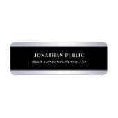 モダンブラックシルバーエレガントテンプレートシック人気がある ラベル (正面)