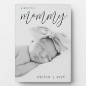 モダンブラックスクリプトのカスタム I Love You Mommy 写真 フォトプラーク (正面)