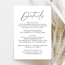 モダンブラックスクリプトの結婚式詳細 エンクロージャーカード