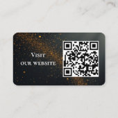 モダンブラックスターカスタムロゴとQRコード 名刺 (裏面)