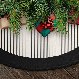 モダンブラックストライプ クリスマス ブラッシュドポリエステルツリースカート