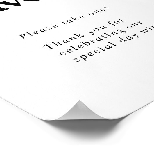 モダンブラックタイポグラフィーウェディングギフト ポスター (角)