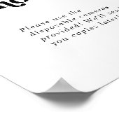 モダンブラックタイポグラフィー結婚式写真看板 ポスター (角)