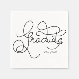 モダンブラックタイポグラフィ スタンダードカクテルナプキン